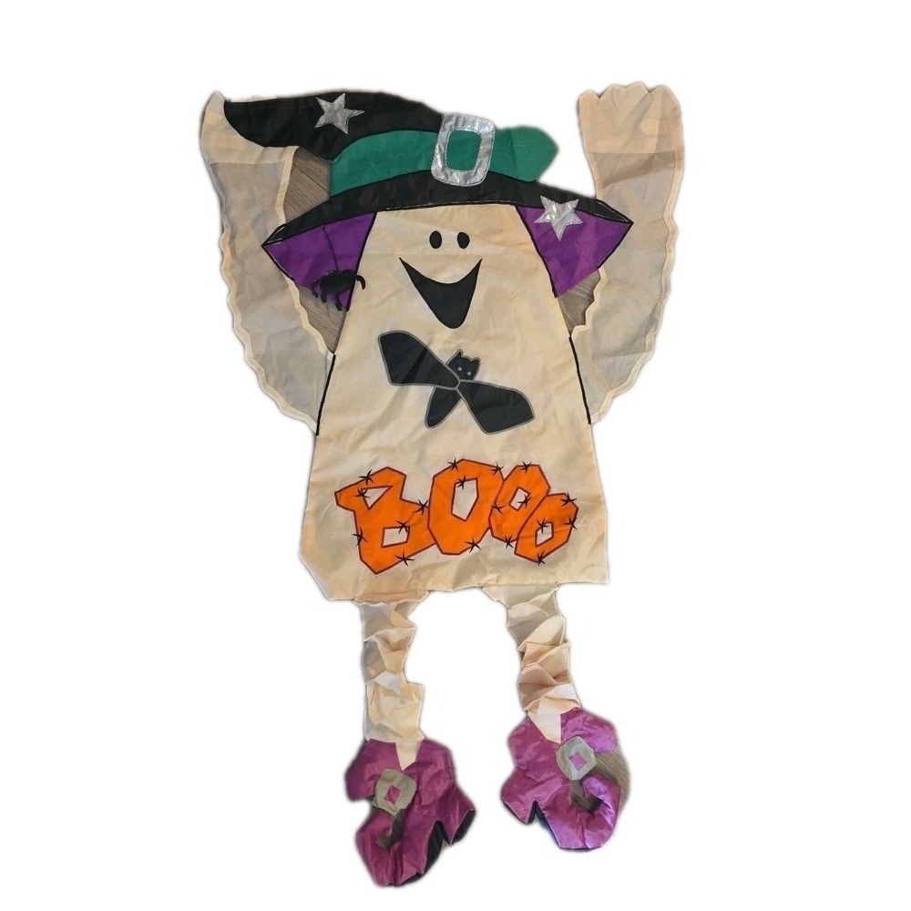 NEW Yard Flag Ghost Halloween Yard Decoration 42"X 27" Flag Dangle Legs‎